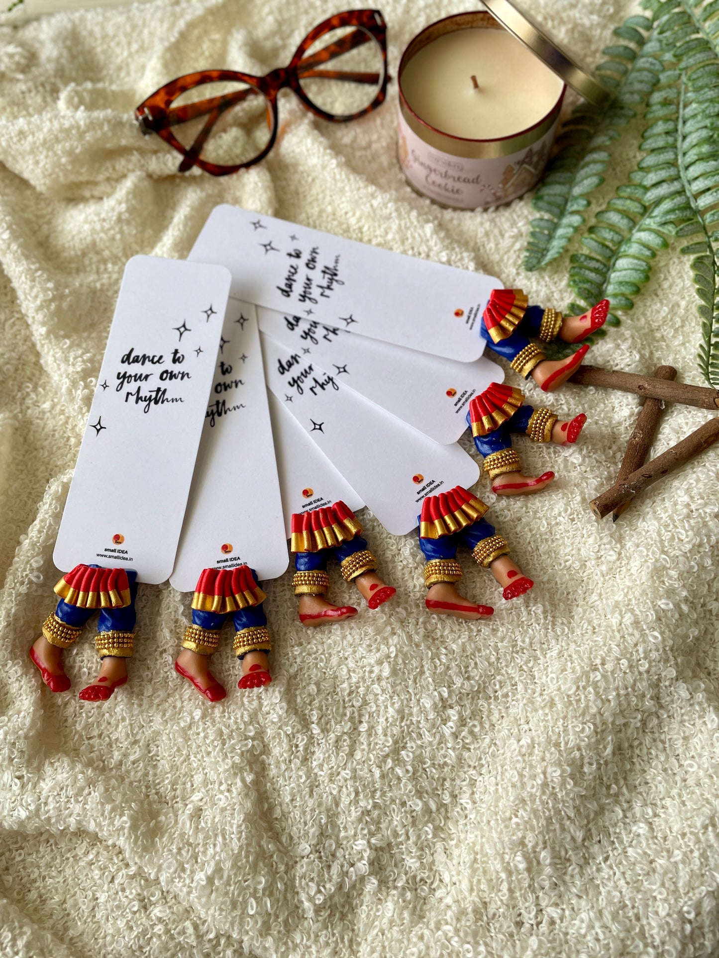Bharatnatyam Dancer Handmade Miniature Leggy Bookmark
