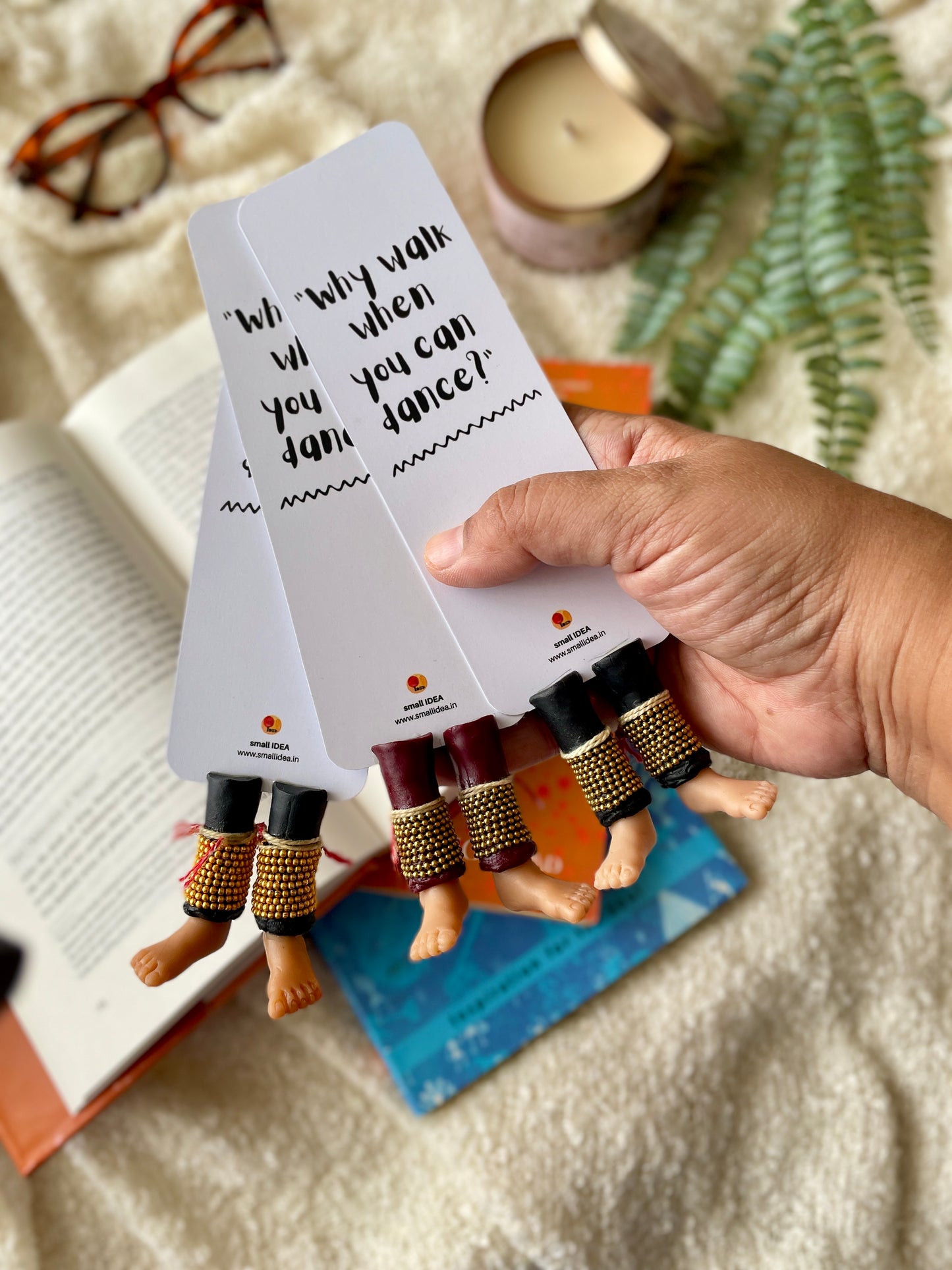 Male Kathak Dancer Handmade Miniature Leggy Bookmark