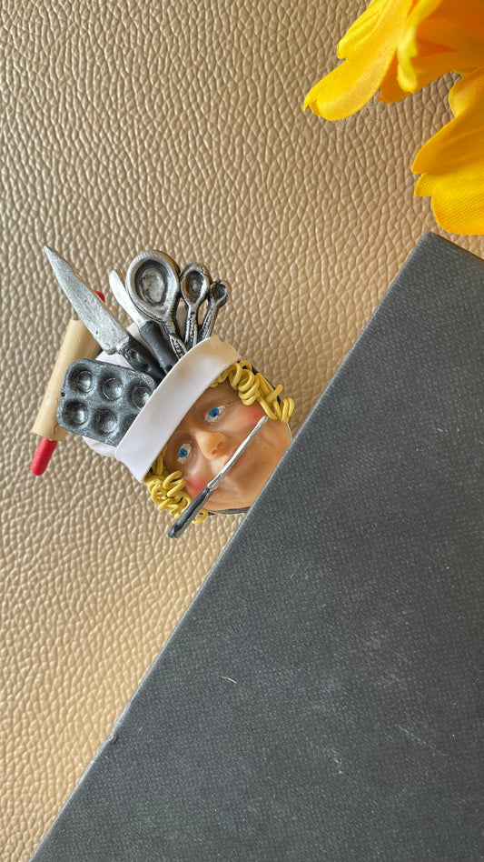 Ma Baker Whimsy Head Bookmark