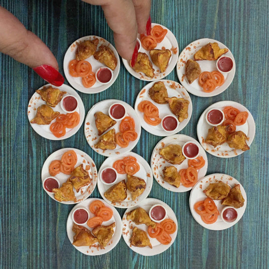 Samosa Jalebi Indian Chaat Miniature Food Magnet