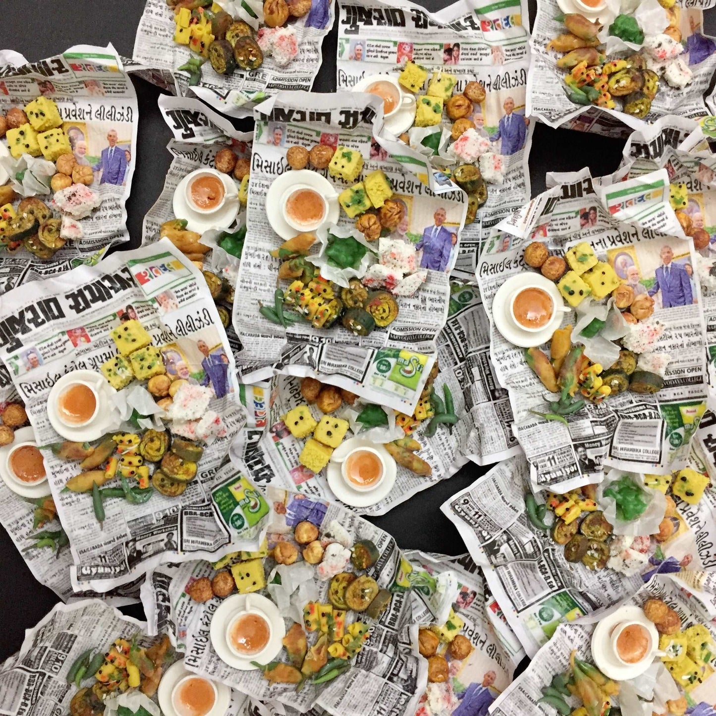 Gujarati Farsan Snacks Medley Indian Miniature Food Magnet