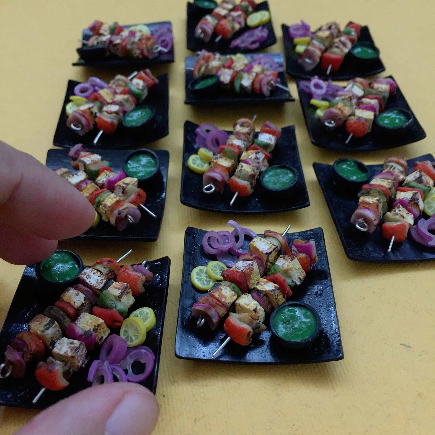 Grilled Paneer Kebab Indian Miniature Food Magnet