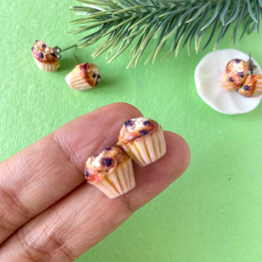 Blueberry Muffin Miniature Ear Studs