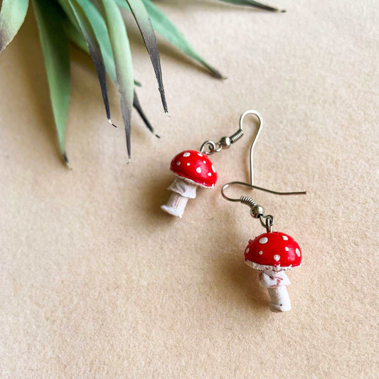 Red Mushroom Miniature Earrings