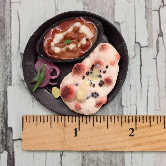 Butter Chicken Naan Indian Miniature Food Magnet