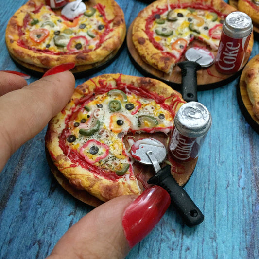 Pizza Coke Fast Food Miniature Food Magnet