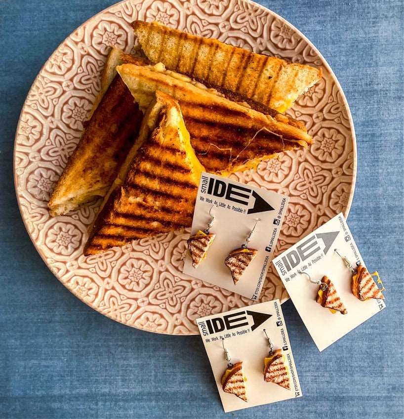 miniature grilled cheese sandwich with real grilled cheese sandwich 