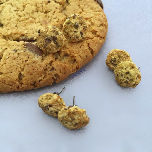 Chocolate Chip Cookies Food Ear Studs