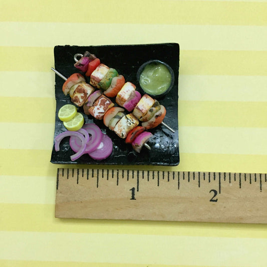 Grilled Paneer Kebab Indian Miniature Food Magnet