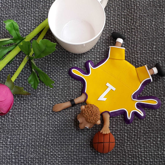BasketballAmerican Splattered Clay Coaster