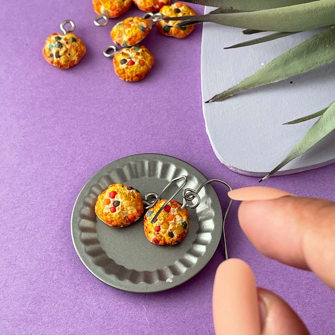 Gem Cookie Mini Food Earrings