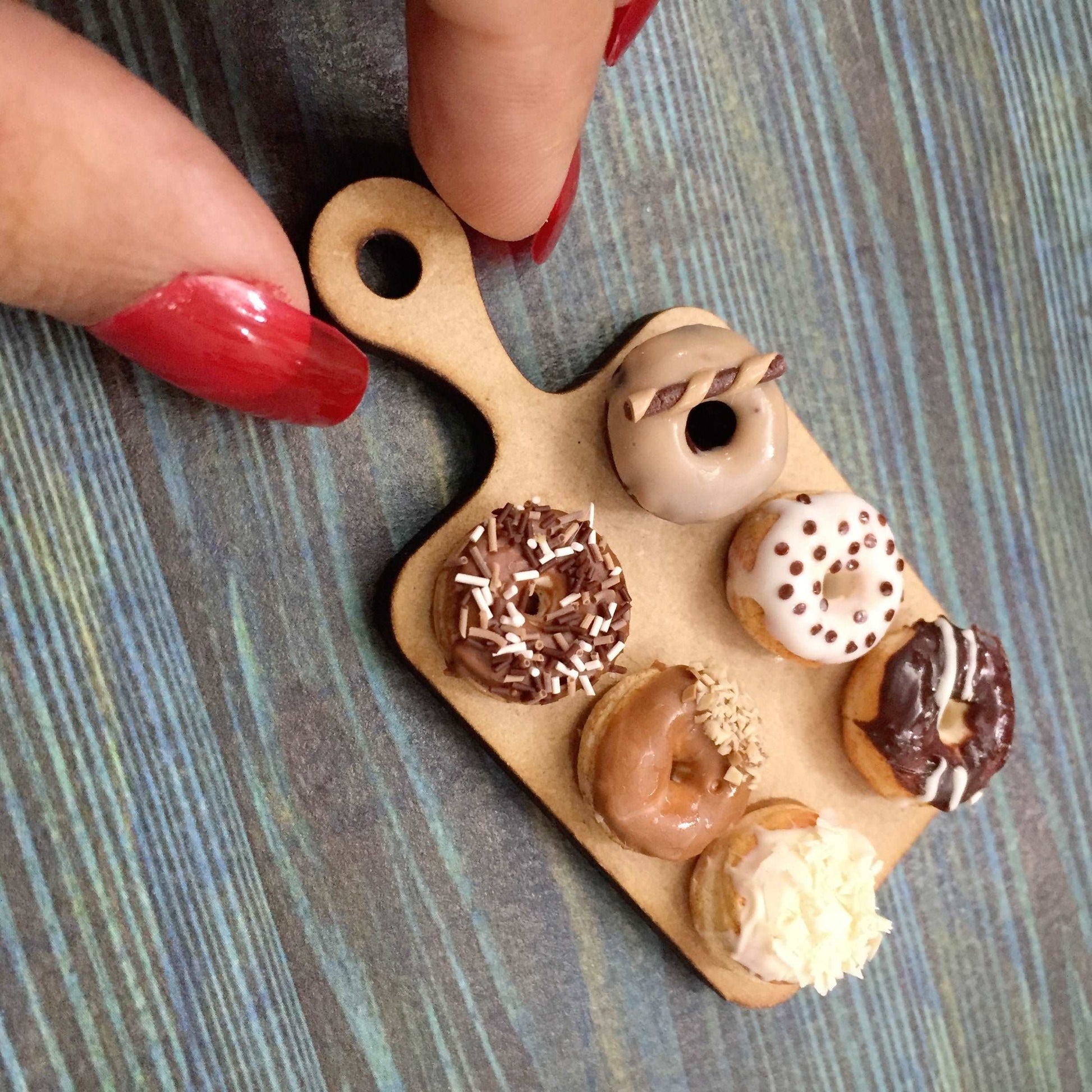 Chocolate Donut  Platter Variety Miniature Food Magnet