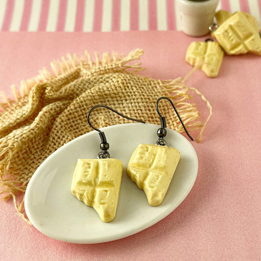 Bitten White Chocolate Mini Food Earrings