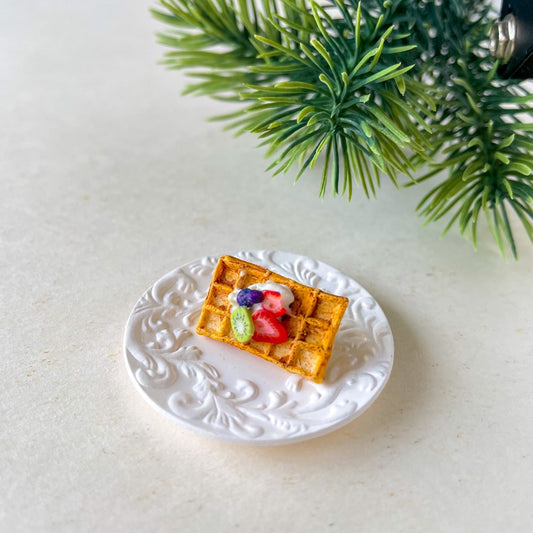 Fruit Waffles Rectangle Miniature Lapel Brooch Pin
