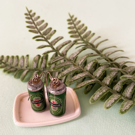 Heineken Beer Can Miniature Earrings