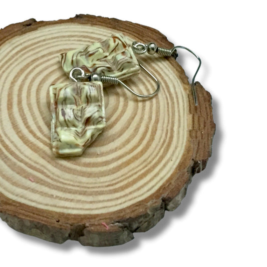 White Chocolate Marble Miniature Food Earrings
