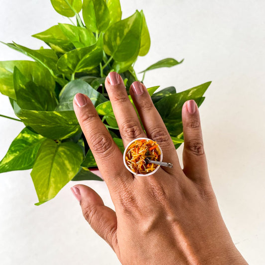 Veg Noodles Miniature Quirky Finger Ring 