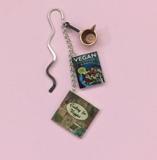 Vegan Cooking Miniature Book Hook Bookmark