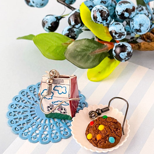 Milk N Chocolate Cookie Mini Food Earrings