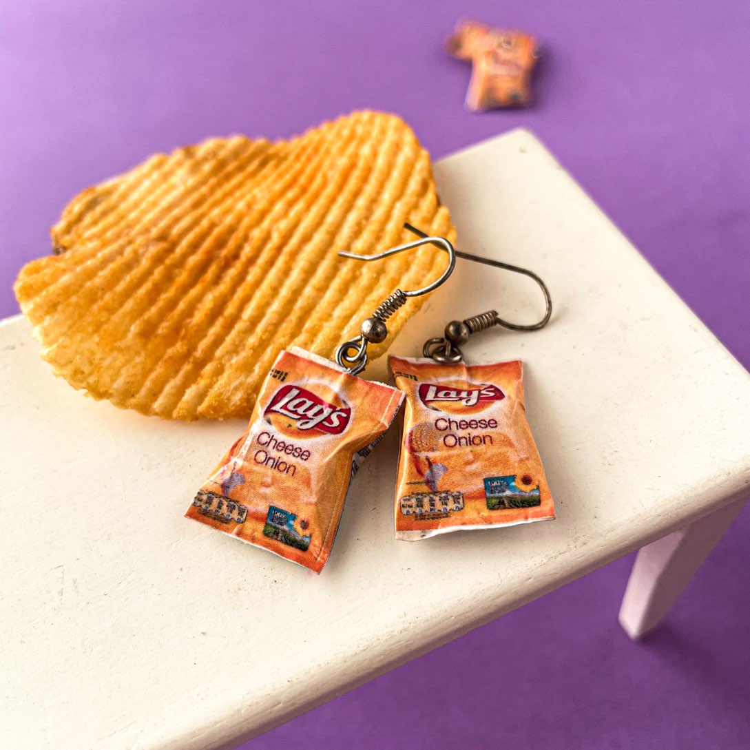 Lays Chips Miniature Food Earrings