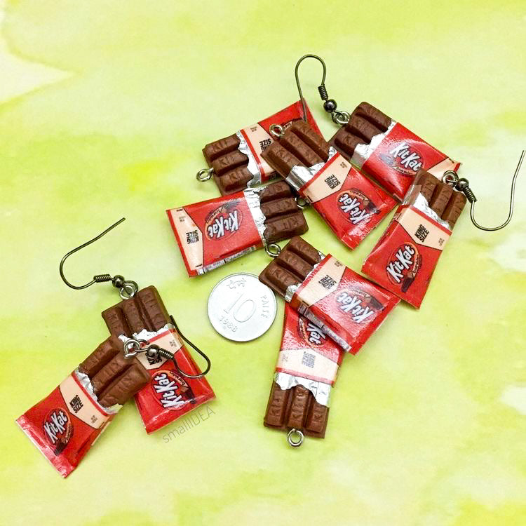 Kitkat Chocolate Mini Food Earrings