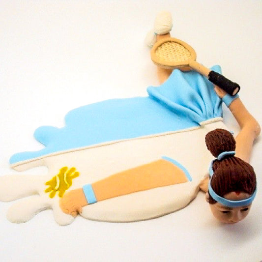 Dessous de verre en argile éclaboussé de Tennis Girl