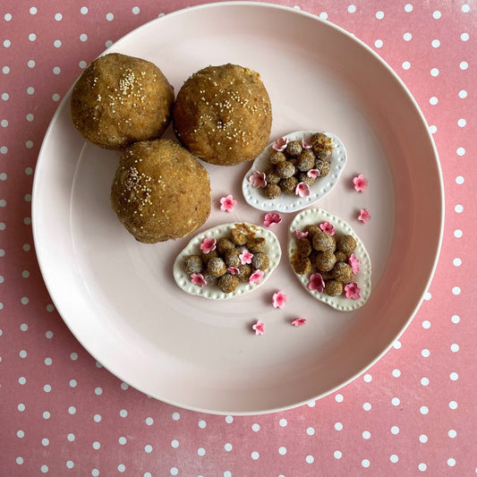 चूरमा लड्डू भारतीय लघु खाद्य चुंबक