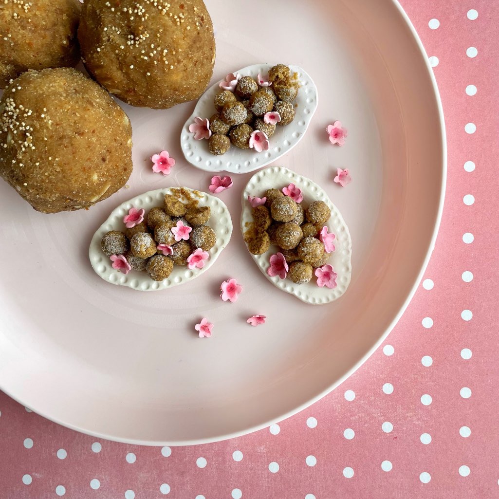 Churma Ladoo Indian Miniature Food Magnet