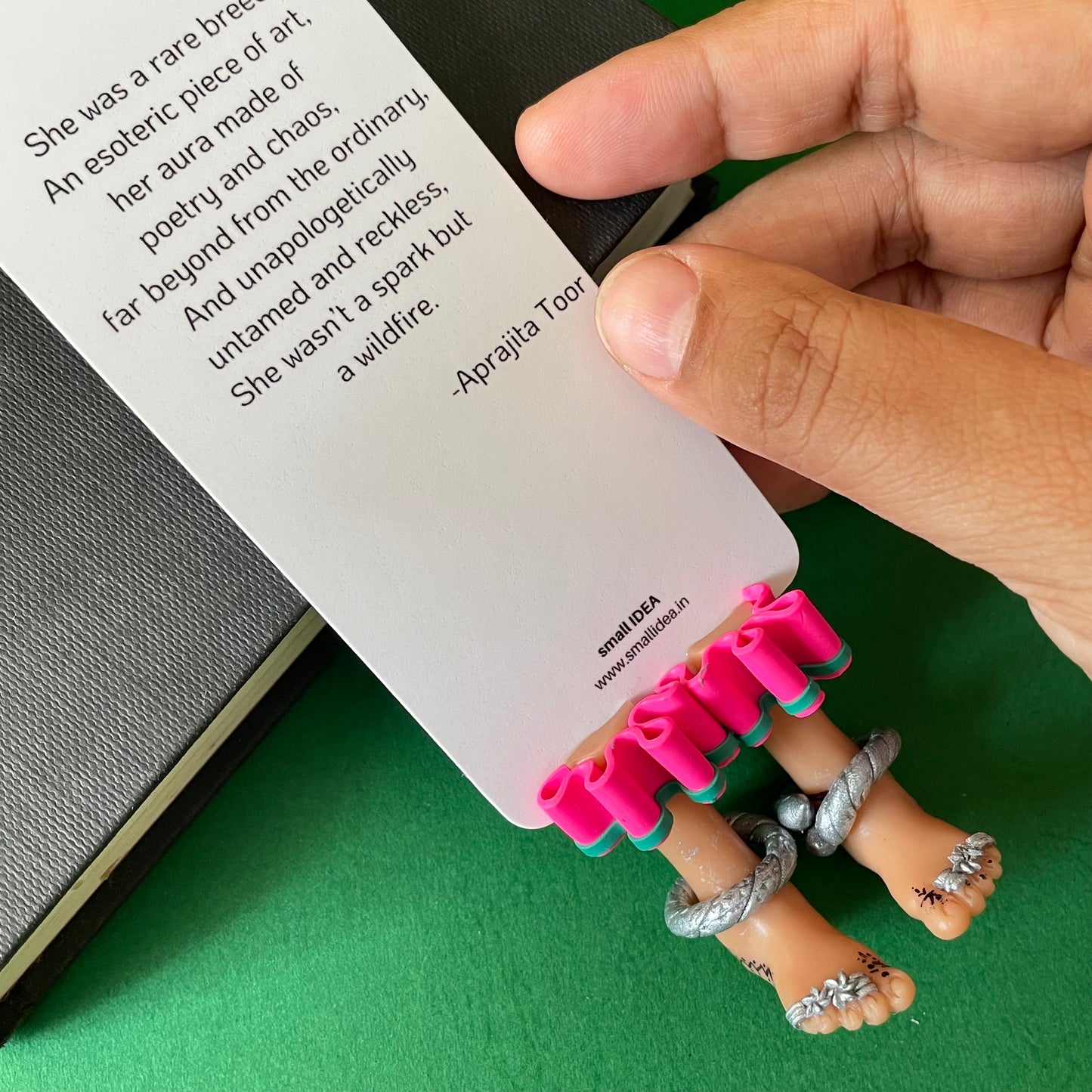 Aprajita Toor Pink Ghagra Tribal Legs Miniature Leggy Bookmark