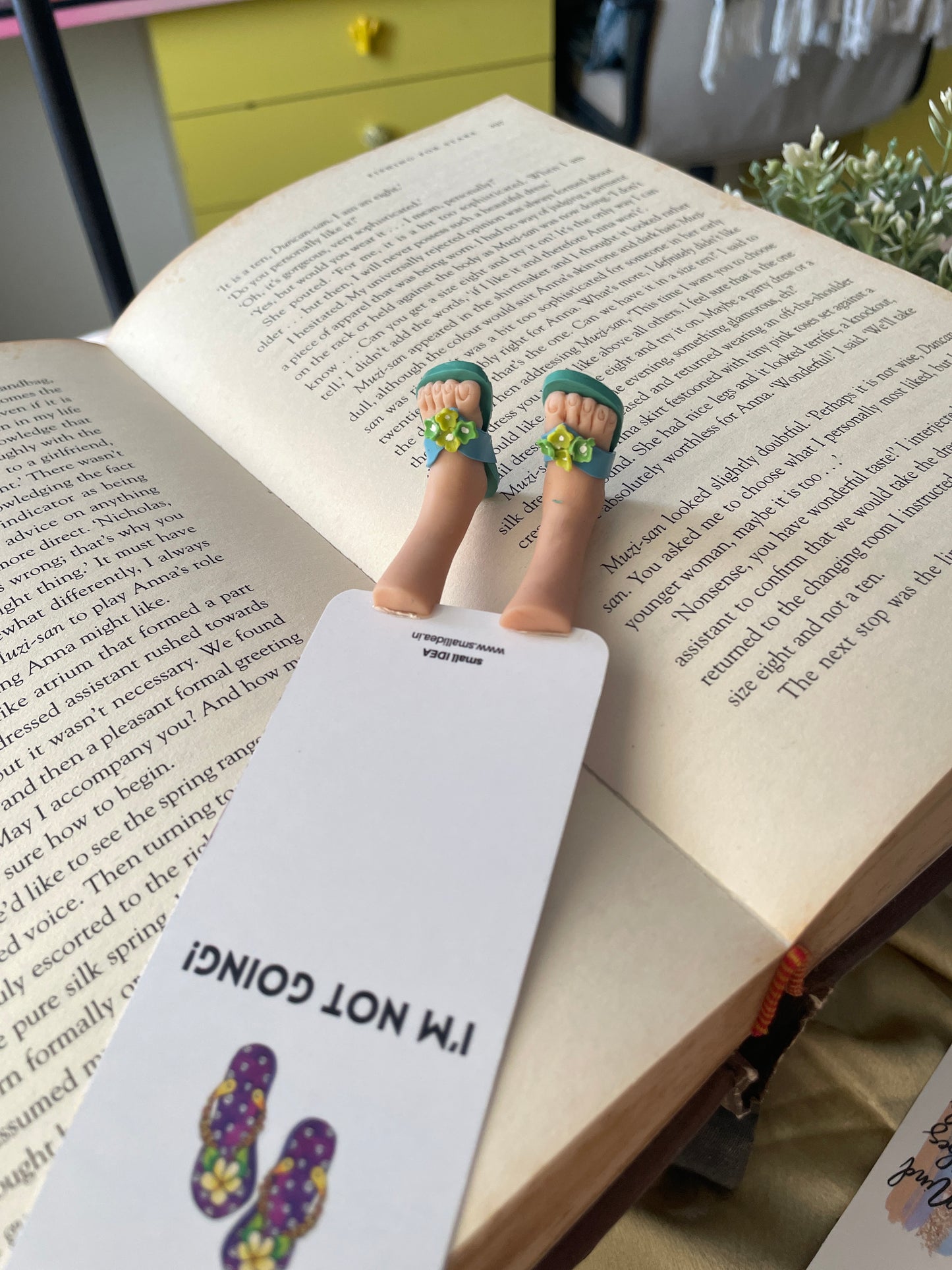 Flip Flop Lovers Handmade Miniature Leggy Bookmark