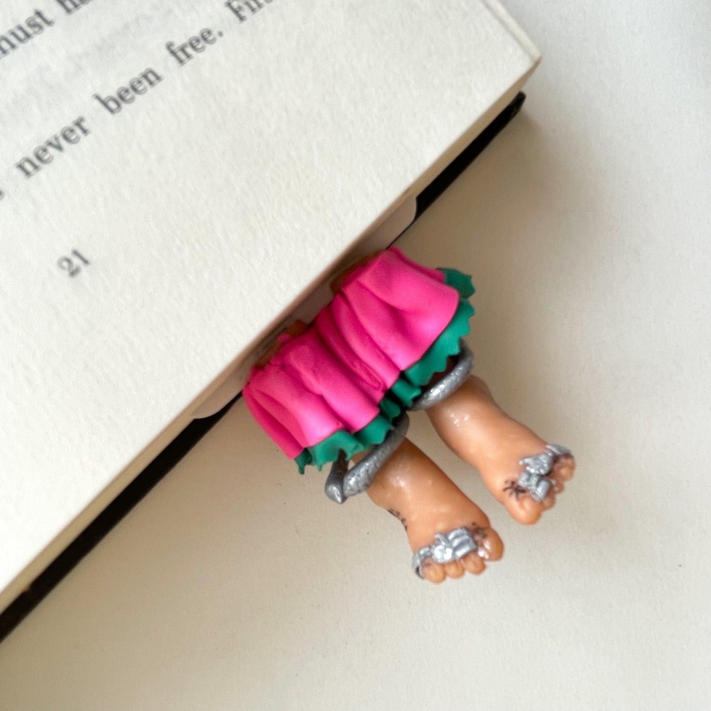 Aprajita Toor Pink Ghagra Tribal Legs Miniature Leggy Bookmark