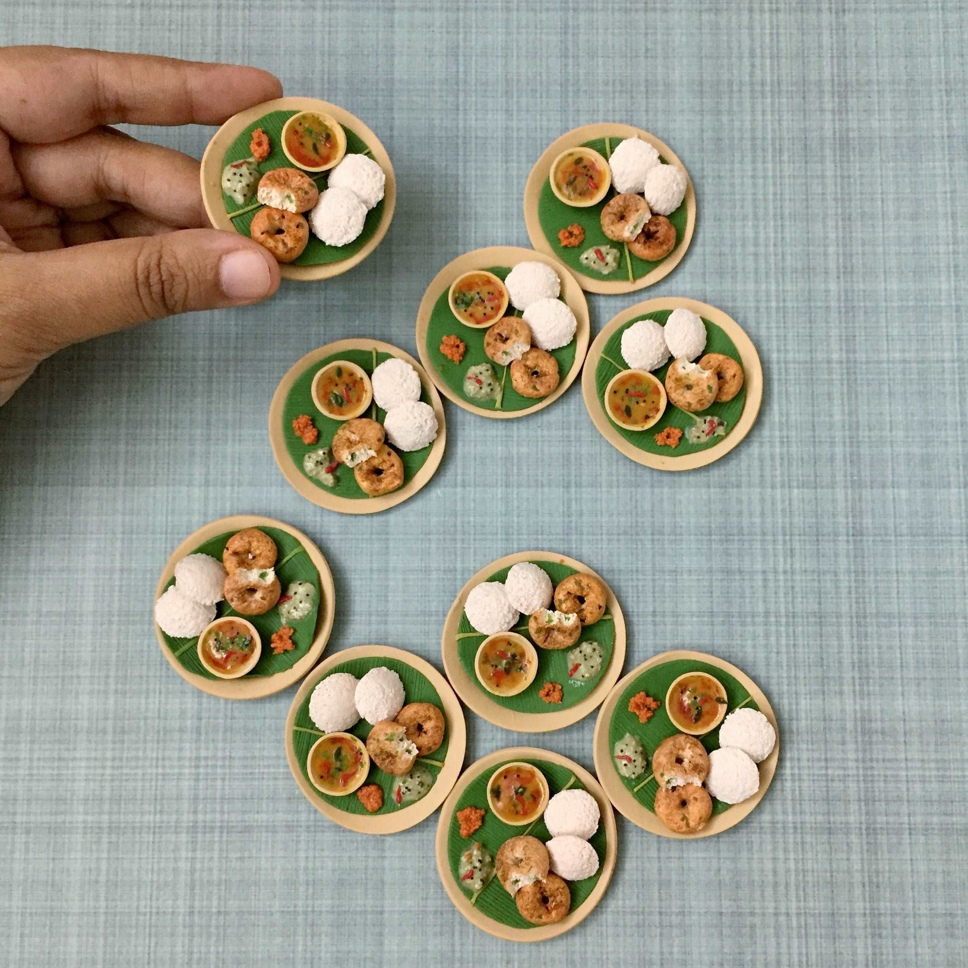 Idli Vada Sambhar Miniature Cute Fridge Magnet South Indian Breakfast Miniature Unique Mini Food Magnet