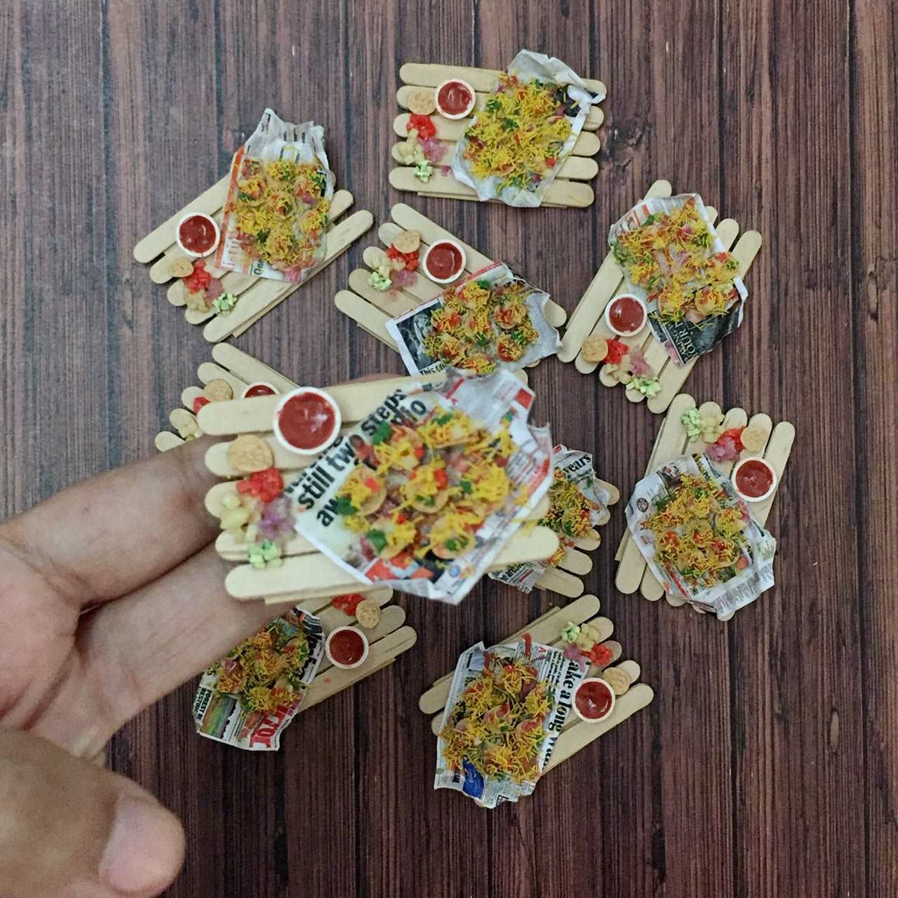 Sev Puri Indian Chaat Miniature Food Magnet