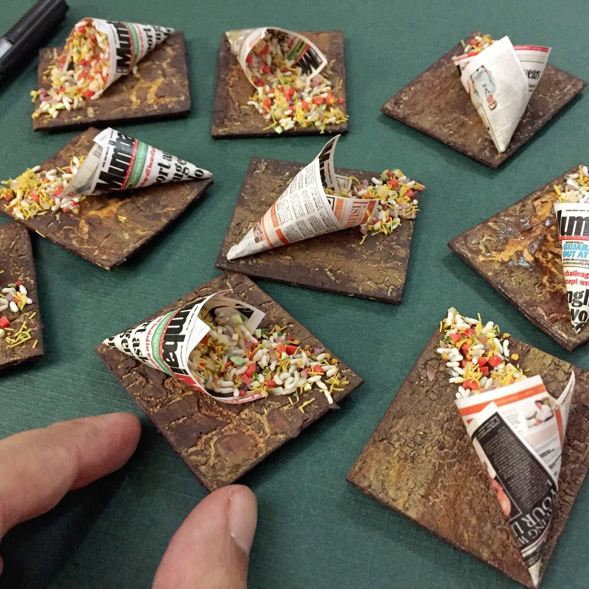 Mumbai Street Bhelpuri Indian Chaat Miniature Food Magnet
