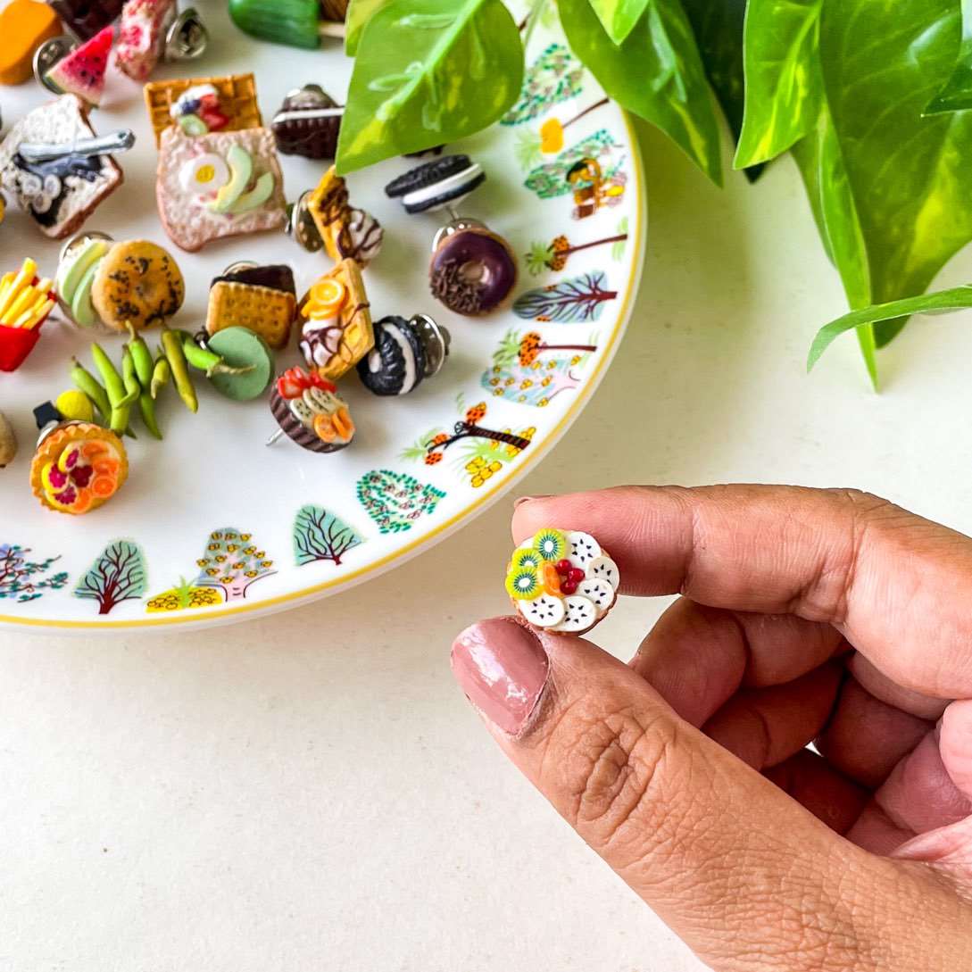 Fruit Tarts Miniature Lapel Brooch Pin
