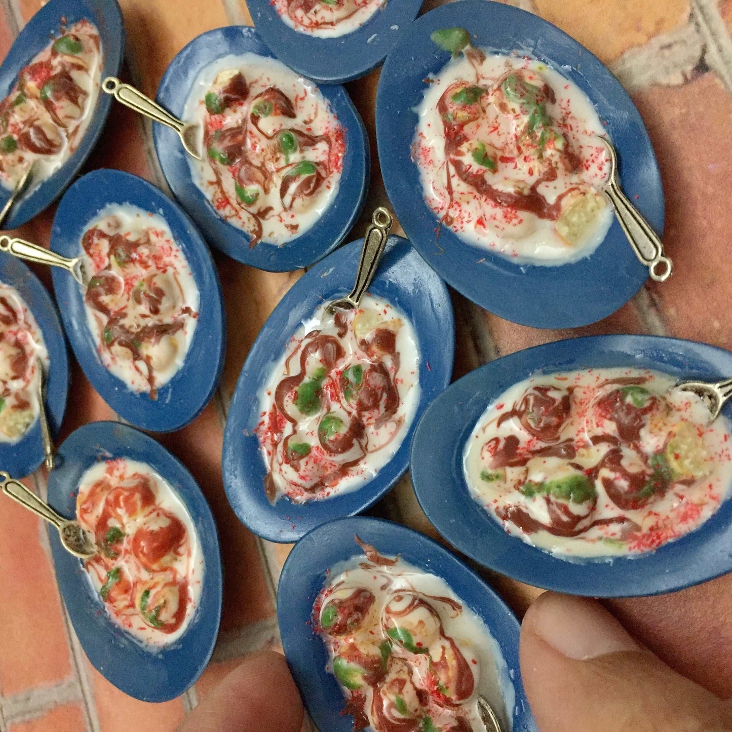 Dahi Bhalla Indian Chaat Miniature Food Magnet
