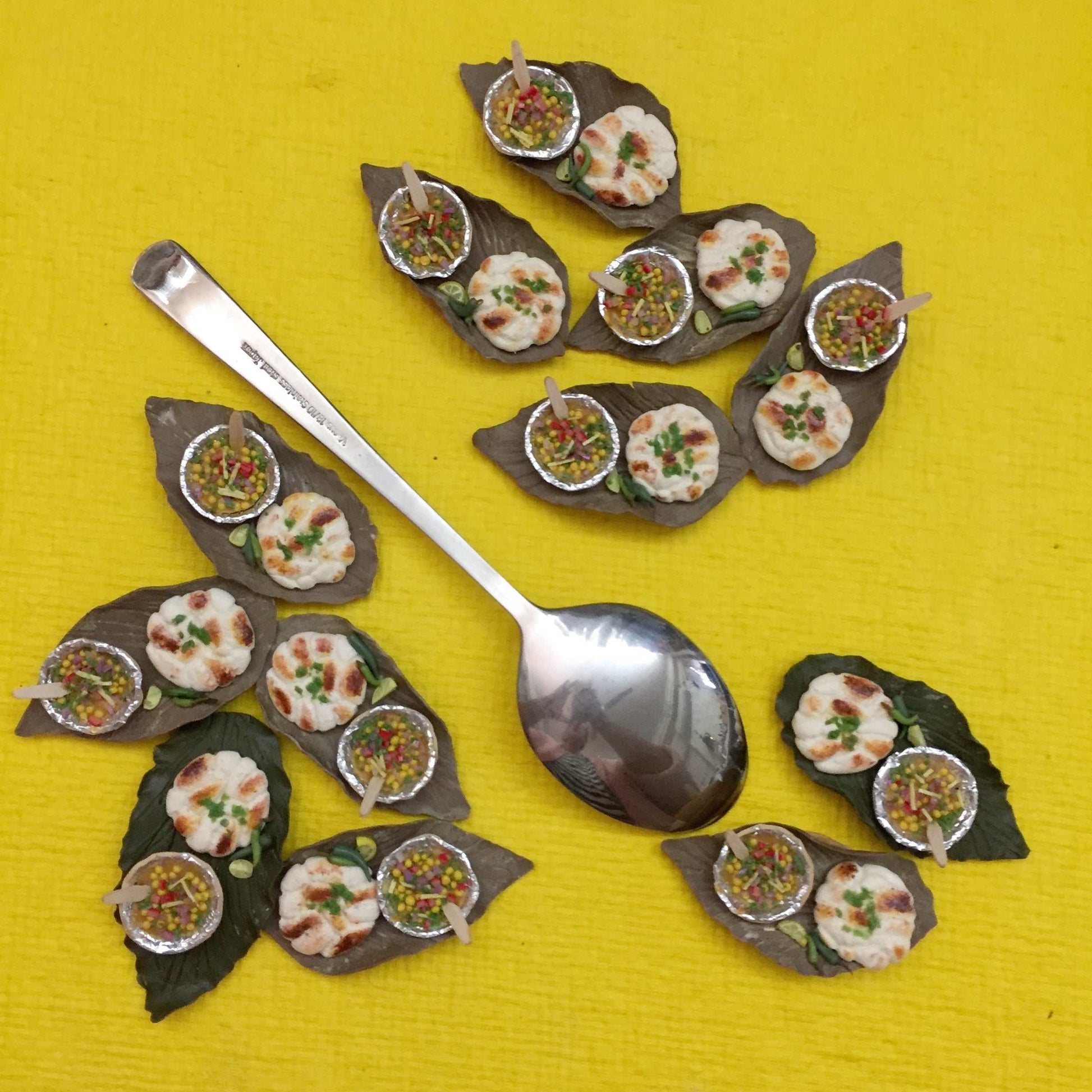 Delhi Kulcha Matar Chaat Indian Miniature Food Magnet