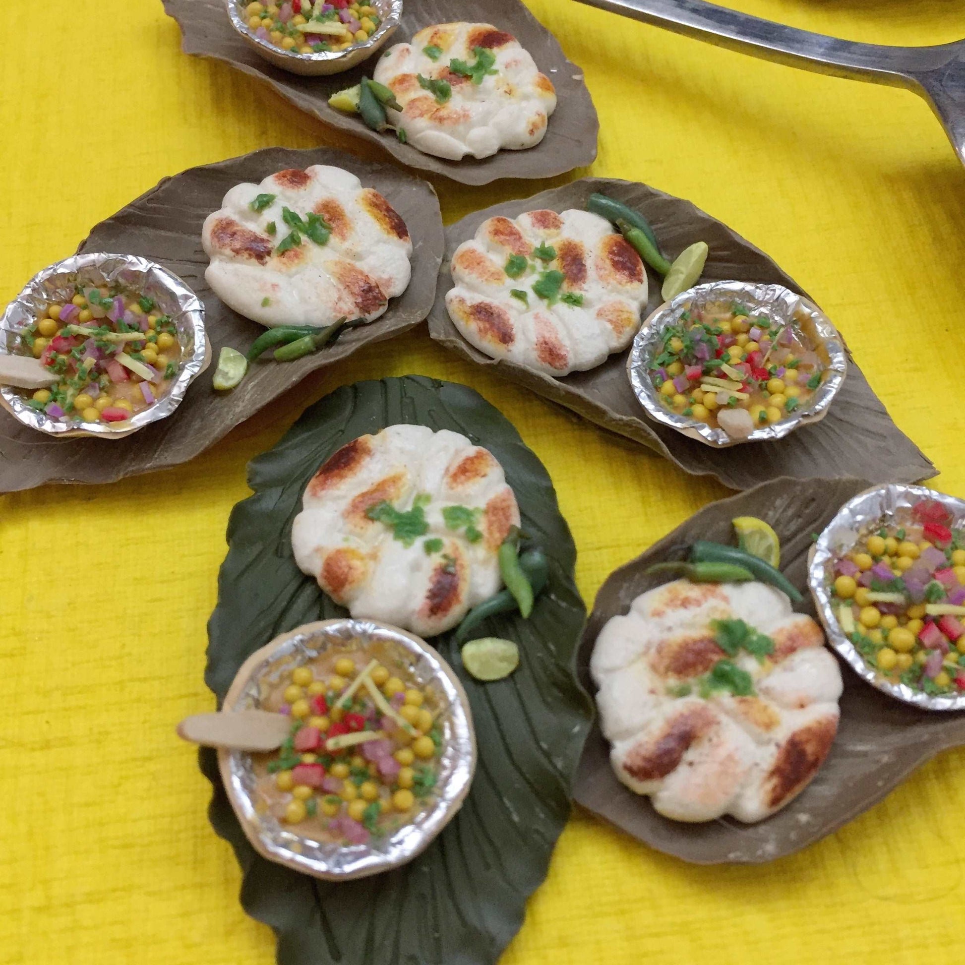 Delhi Kulcha Matar Chaat Indian Miniature Food Magnet