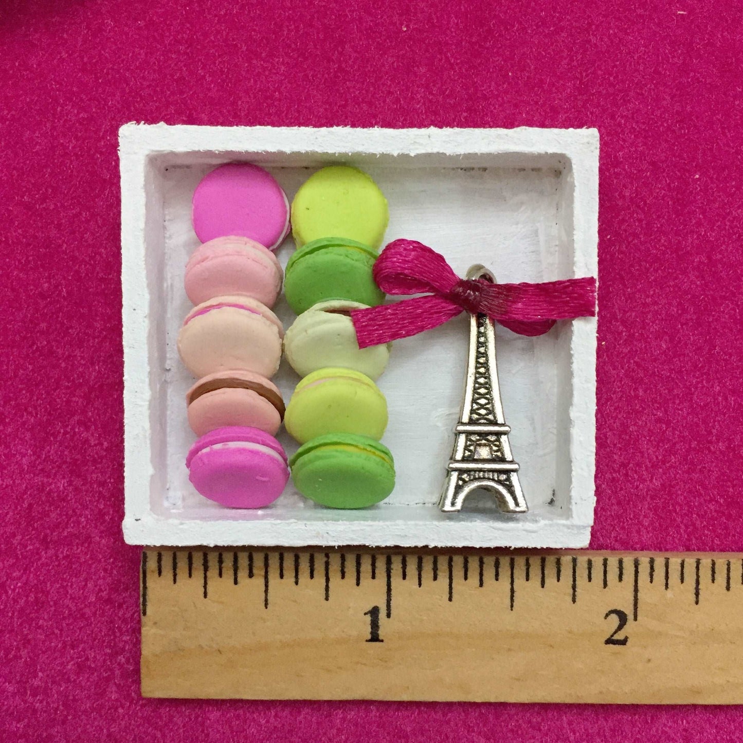 French Macaron Box Miniature Food Magnet