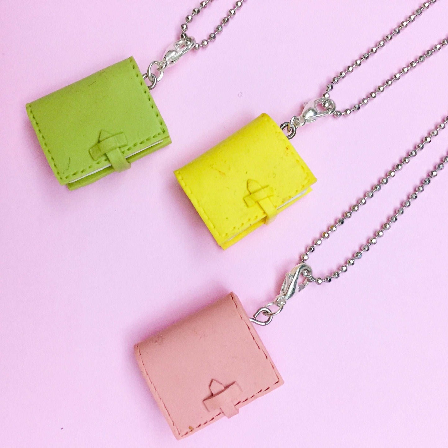 Green Planner Mini Dairy Charm Pendant Necklace