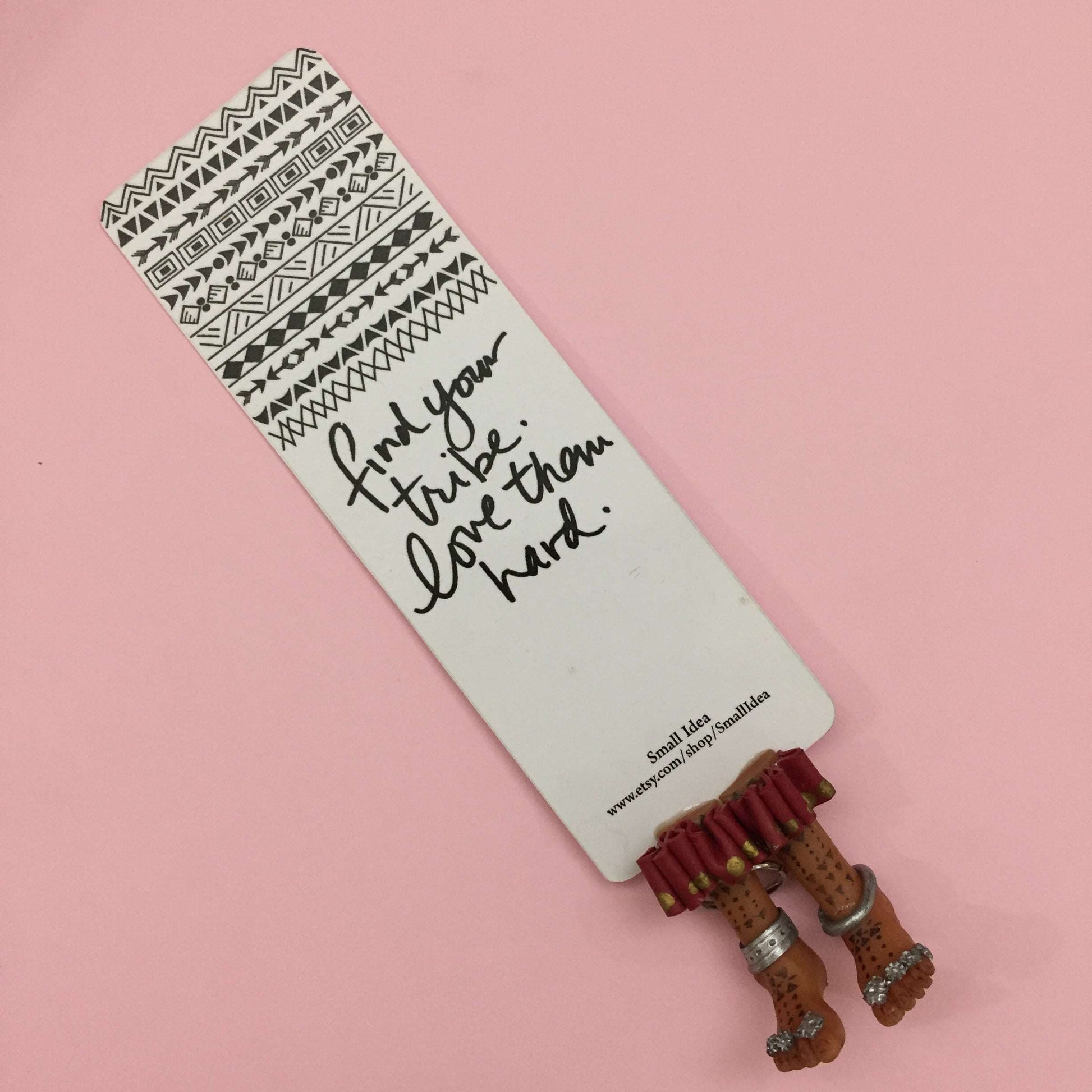 Find Your Tribe Handmade Miniature Leggy Bookmark
