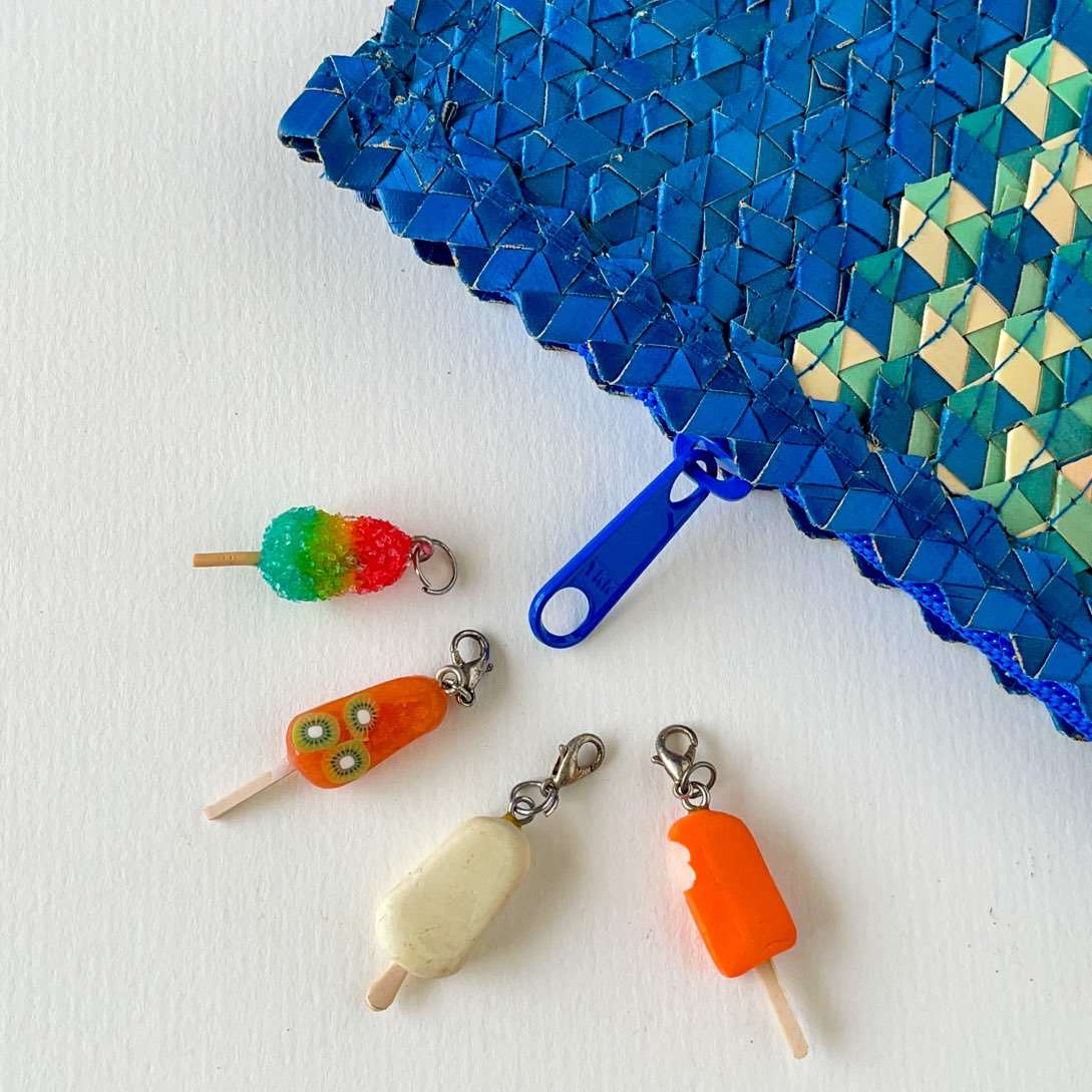 Icecream Miniature Zipper, Pendant, Bracelet & Planner Charms