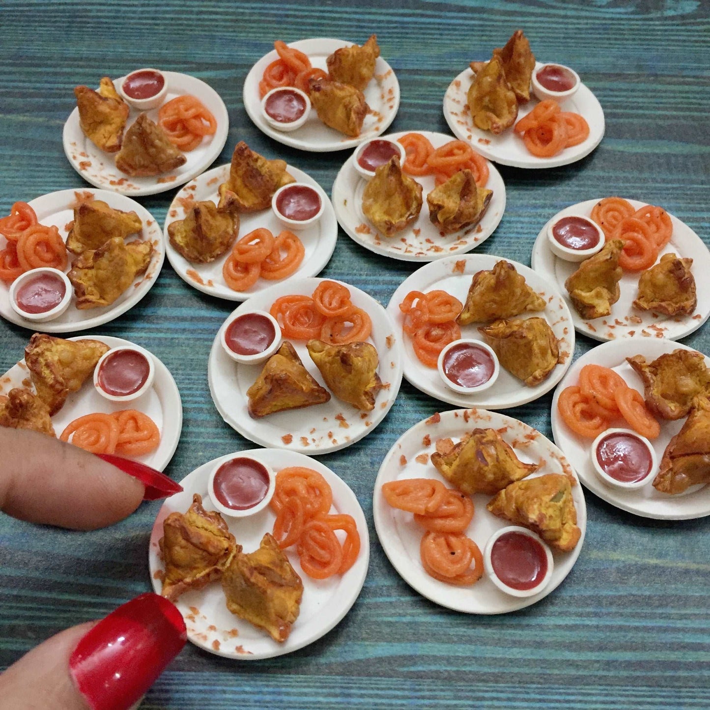 Samosa Jalebi Indian Chaat Miniature Food Magnet