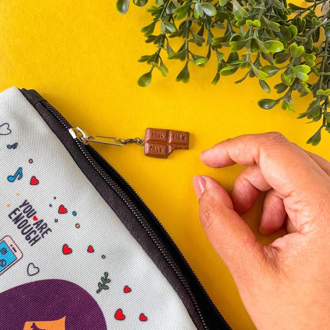 Chocolate Miniature Zipper, Pendant, Bracelet & Planner Charms