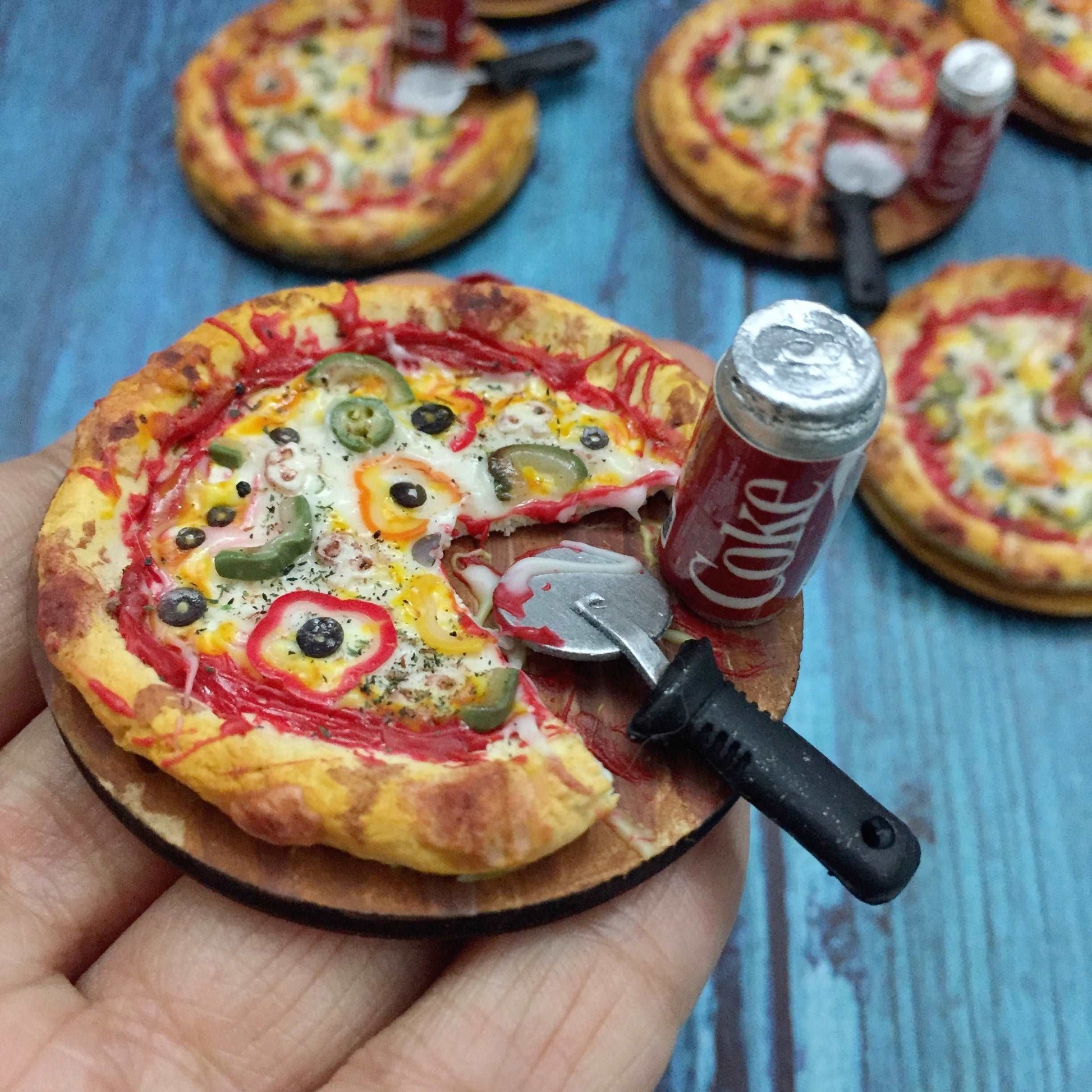 Pizza Coke Fast Food Miniature Food Magnet