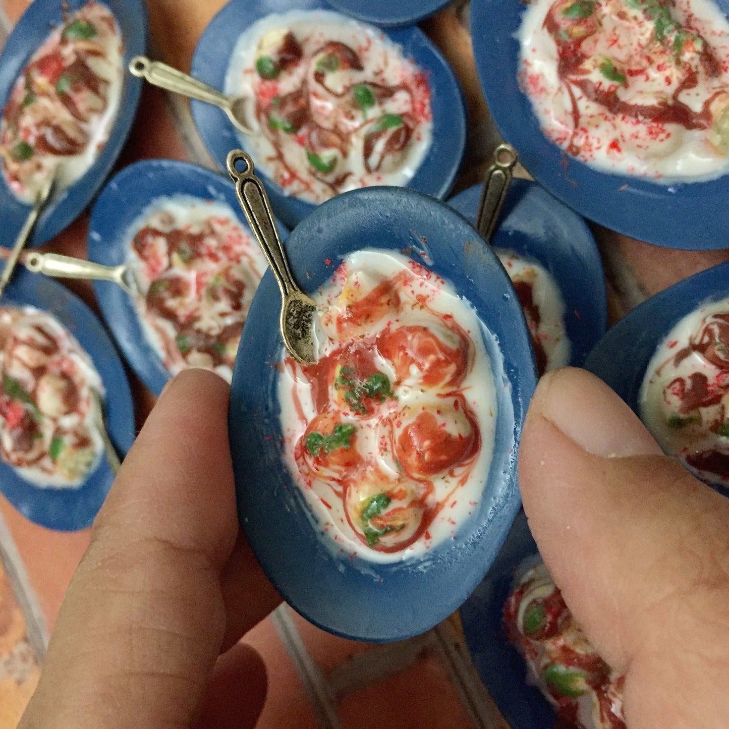 Dahi Bhalla Indian Chaat Miniature Food Magnet