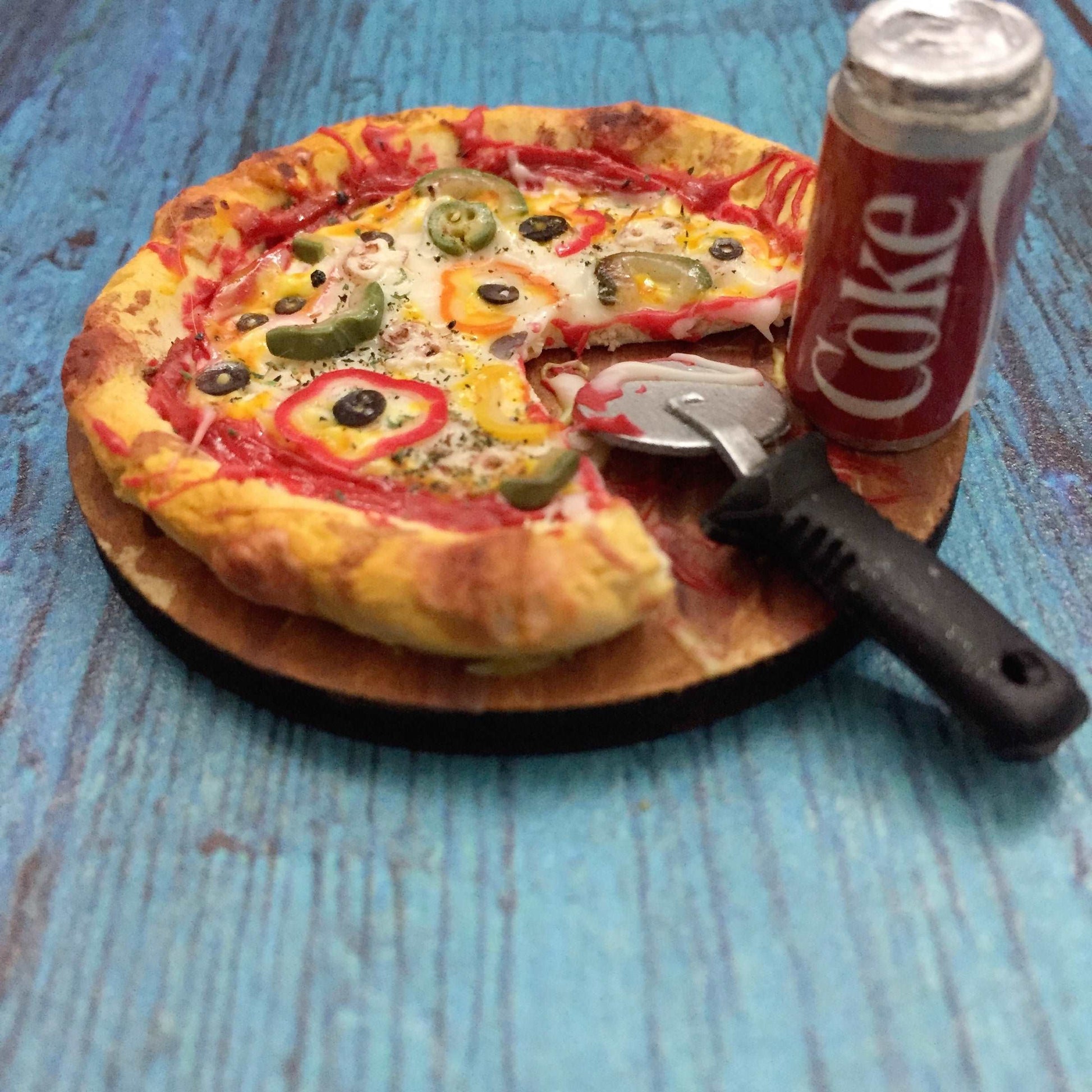 Pizza Coke Fast Food Miniature Food Magnet