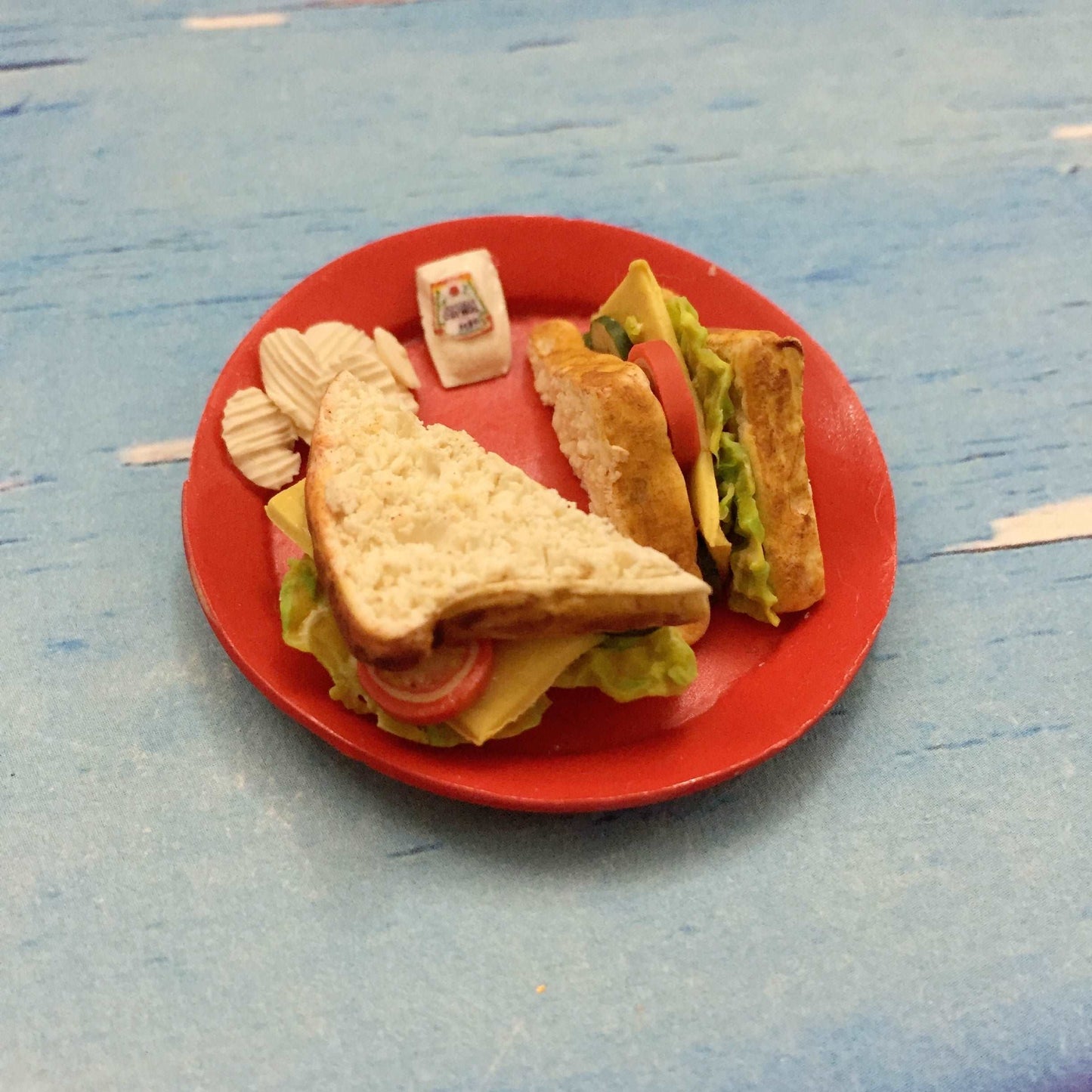 Vegetable Sandwich With Waffers Miniature Food Magnet