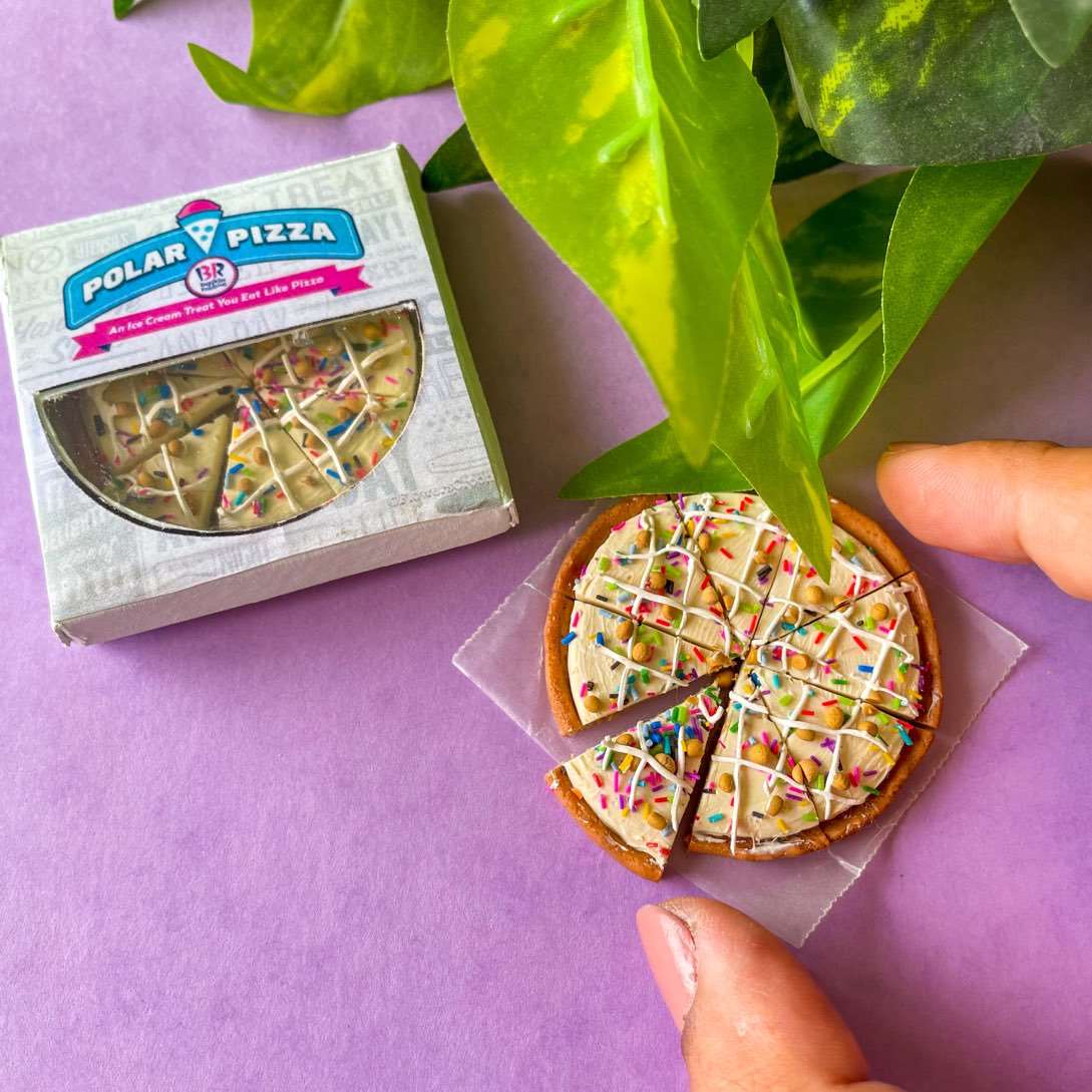 Baskin Robbins Icecream Pizza Miniature Food Magnet