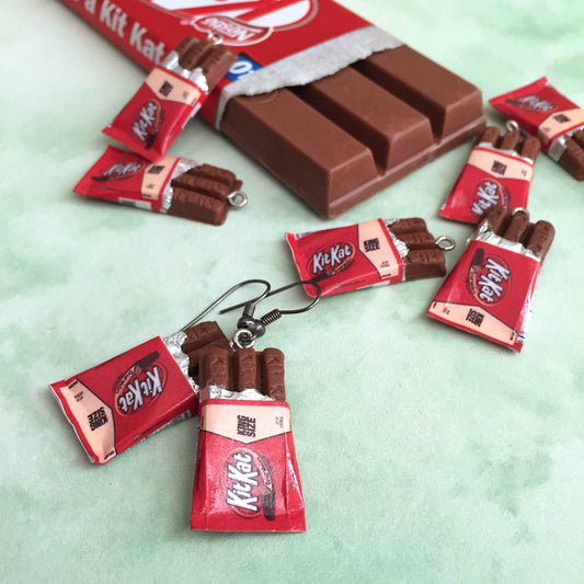 Kitkat Chocolate Mini Food Earrings